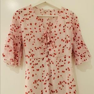 Sleeve Floral Mini - Dress